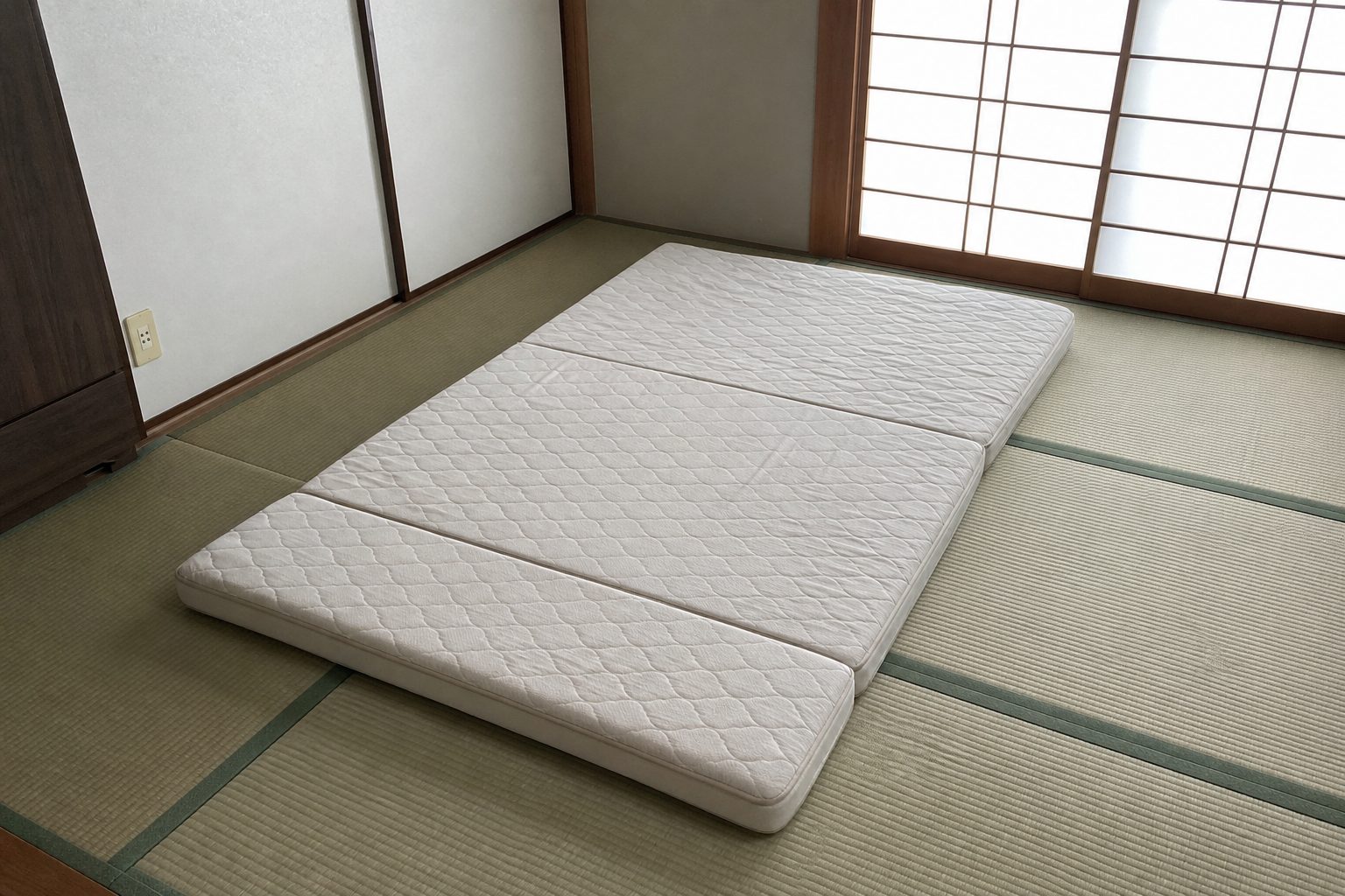 和室の畳にマットレスを直置きした状態